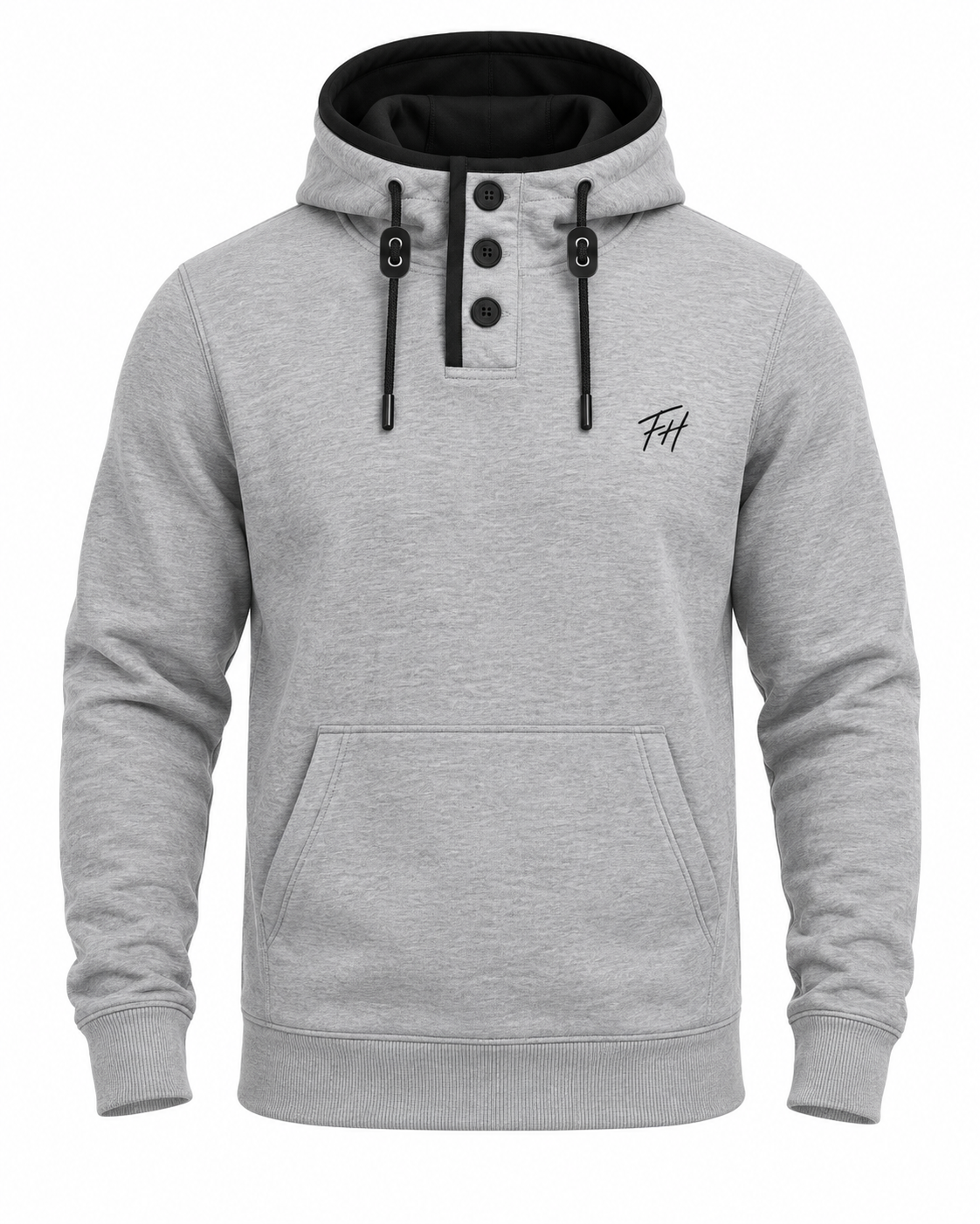 Sudadera gris de hombre FH con botones negros